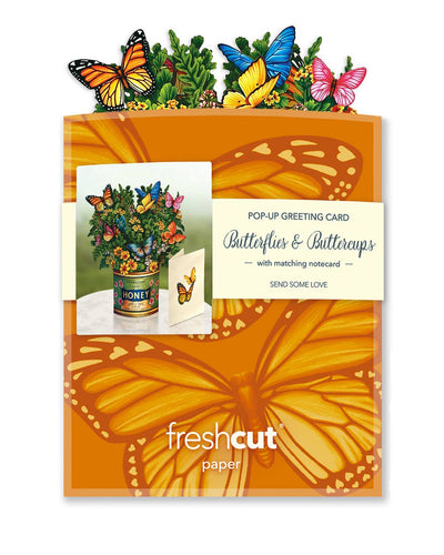 Mini Butterflies & Buttercups Pop - up Greeting Card - Lemon And Lavender Toronto