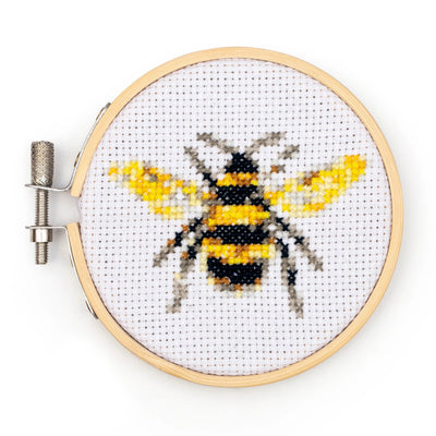 Mini Cross Stitch Embroidery Kit - Bumblebee - Lemon And Lavender Toronto