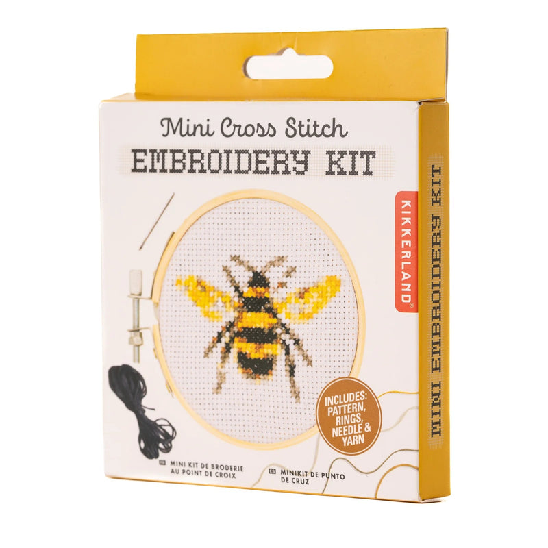 Mini Cross Stitch Embroidery Kit - Bumblebee - Lemon And Lavender Toronto