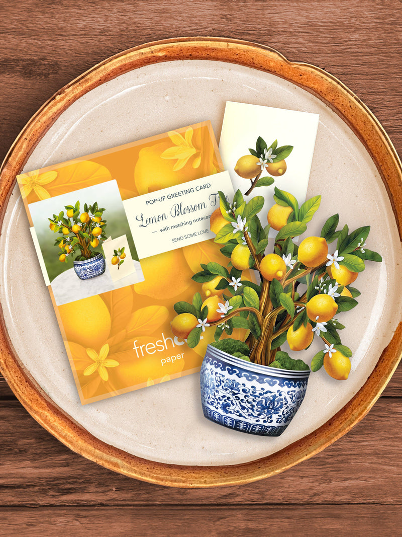 Mini Lemon Blossom Tree Pop - up Greeting Card - Lemon And Lavender Toronto