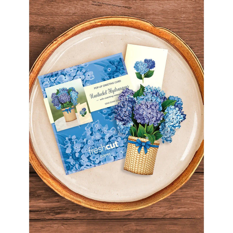 Mini Nantucket Hydrangea Pop - up Greeting Card - Lemon And Lavender Toronto