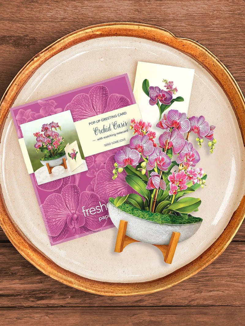 Mini Orchid Oasis Pop-Up Greeting Card