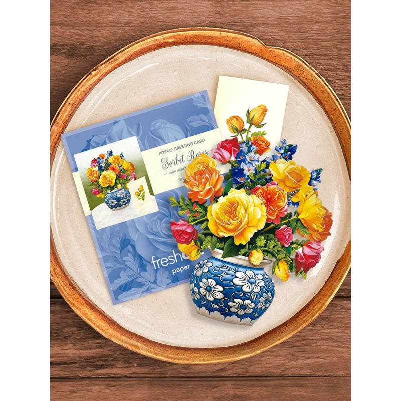 Mini Sorbet Roses Pop - up Greeting Card - Lemon And Lavender Toronto