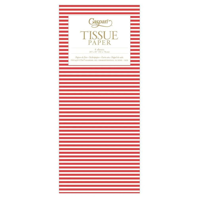 Mini Stripe Tissue Paper in Red - 4 Sheets Included - Lemon And Lavender Toronto