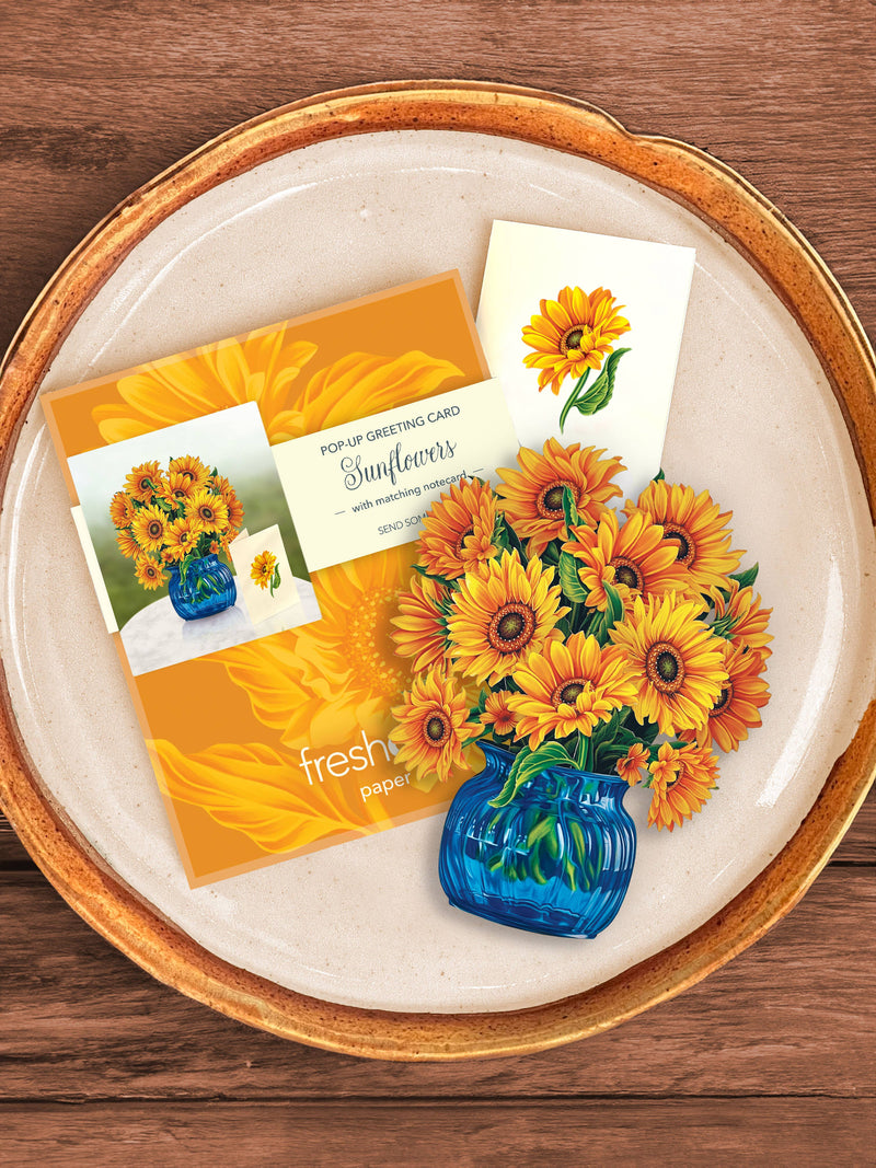 Mini Sunflowers Pop - up Greeting Card - Lemon And Lavender Toronto