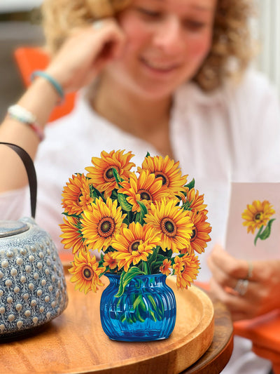 Mini Sunflowers Pop - up Greeting Card - Lemon And Lavender Toronto