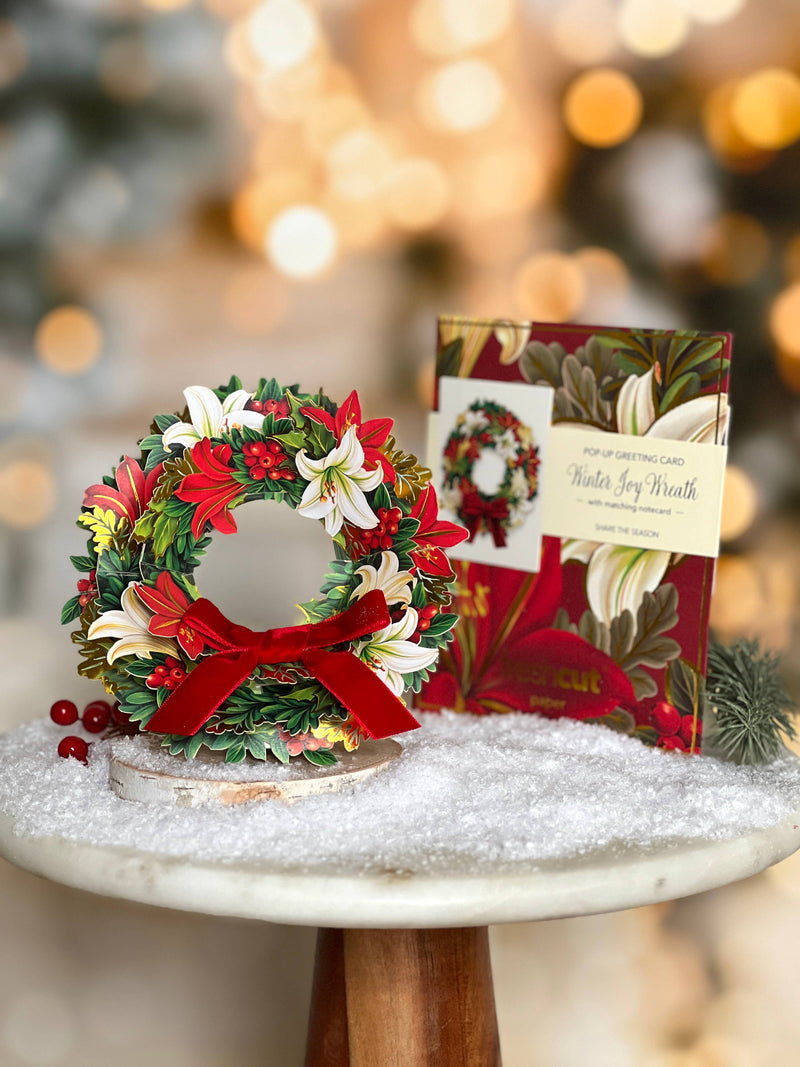 Mini Winter Joy Wreath Pop - up Greeting Card - Lemon And Lavender Toronto