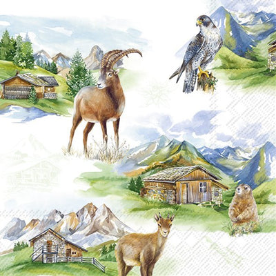 Mountain Wildlife Luncheon Napkins - Lemon And Lavender Toronto