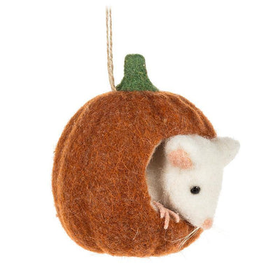 Mouse in Small Pumpkin Ornament - Lemon And Lavender Toronto