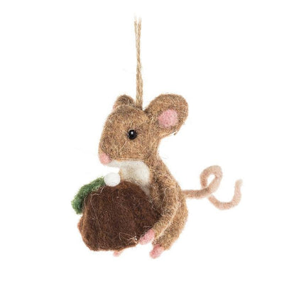 Mouse with Christmas Pudding Ornament - Lemon And Lavender Toronto