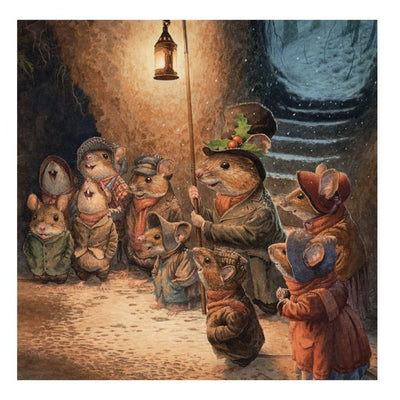 Museums & Galleries - Carol Singing Mice Pack of 8 Christmas Cards - Lemon And Lavender Toronto