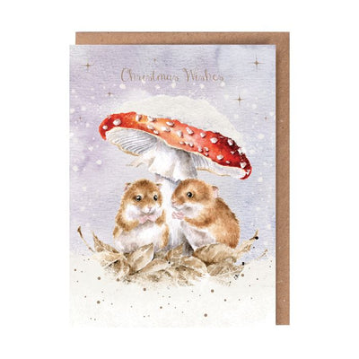 'Mushroom at the Inn' mouse Christmas Card - Lemon And Lavender Toronto