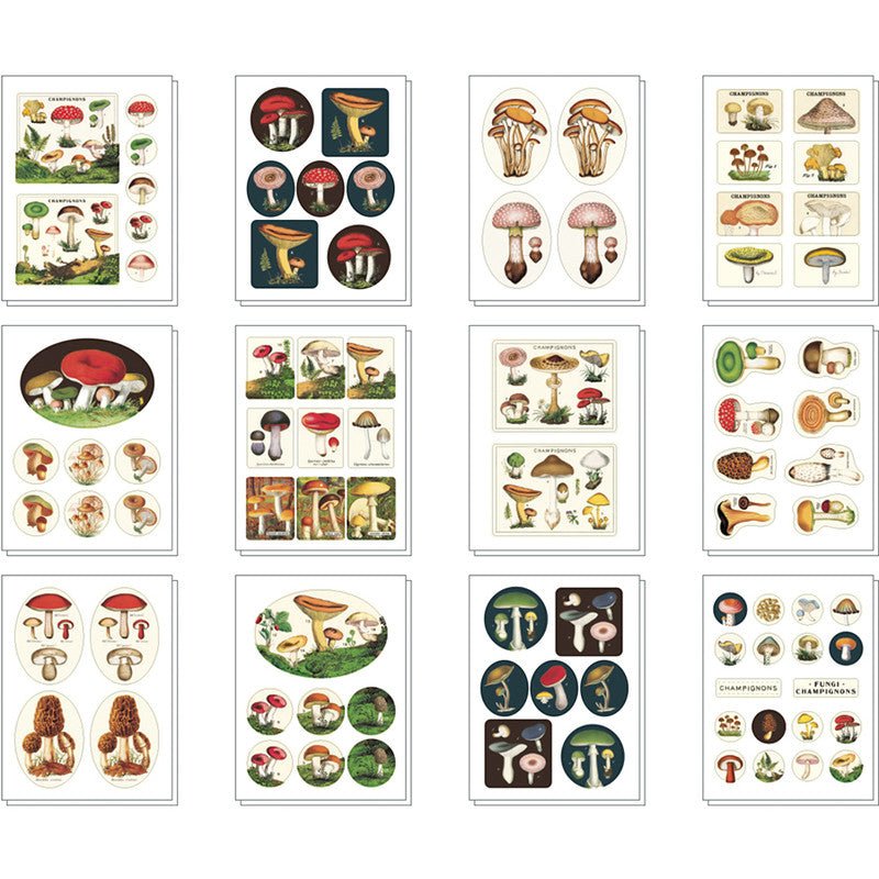 Mushrooms Vintage Stickers - Cavallini & Co - Lemon And Lavender Toronto