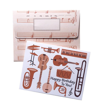 Musical Instruments Happy Birthday Card - Lemon And Lavender Toronto