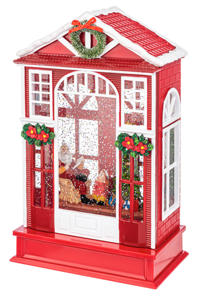 LED Light Up Shimmer Christmas House Figurine