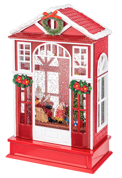 LED Light Up Shimmer Christmas House Figurine