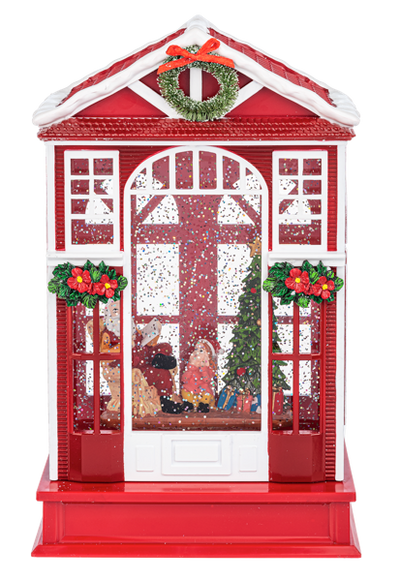 LED Light Up Shimmer Christmas House Figurine