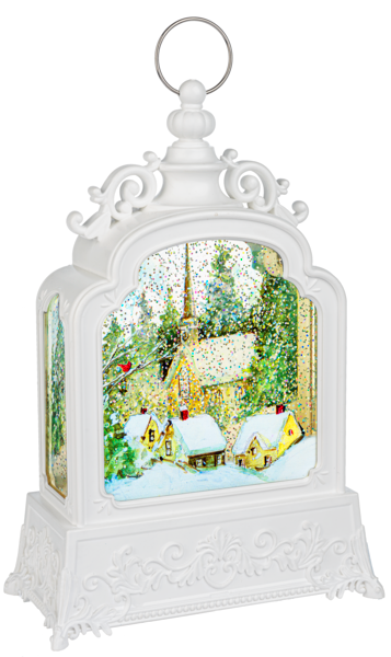 LED Light Up Shimmer Church Scene Figurine
