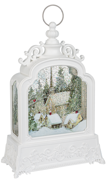 LED Light Up Shimmer Church Scene Figurine