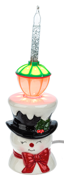 LED Light Up Bubble Light Snowman Figurine