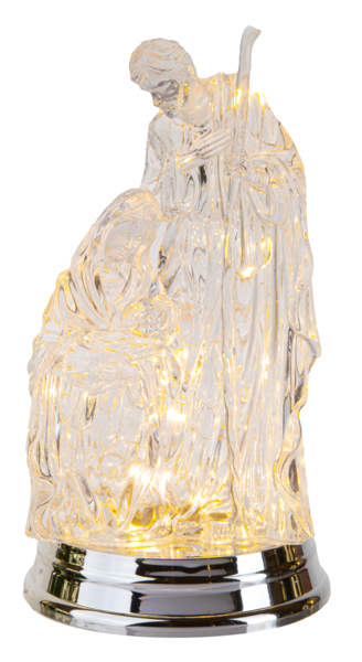 LED Light Up Crystal Holy Family Figurine