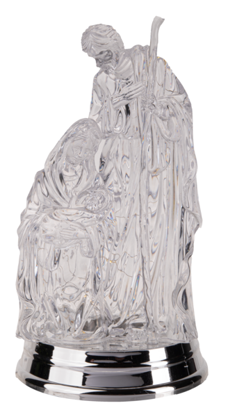 LED Light Up Crystal Holy Family Figurine
