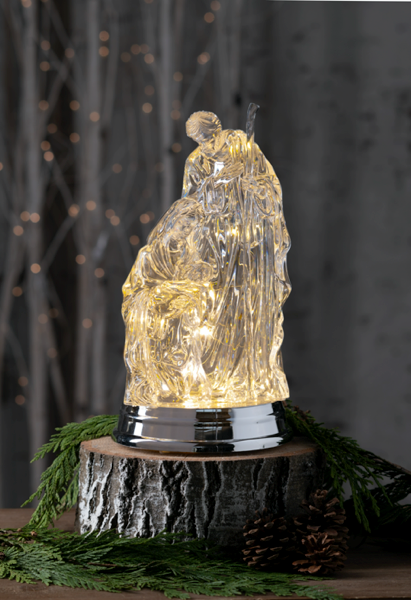 LED Light Up Crystal Holy Family Figurine