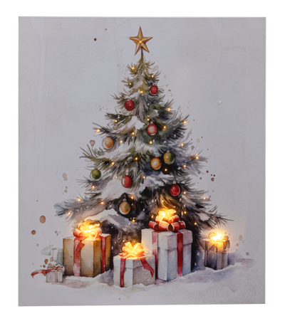 LED Light Up Christmas Tree Wall Decor Canvas