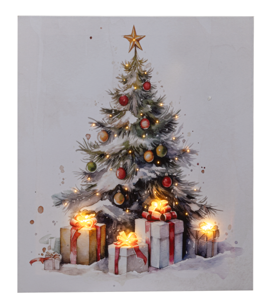 LED Light Up Christmas Tree Wall Decor Canvas