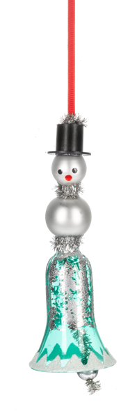 Vintage Snowman Bell Ornament