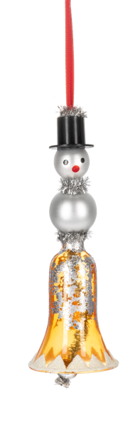 Vintage Snowman Bell Ornament