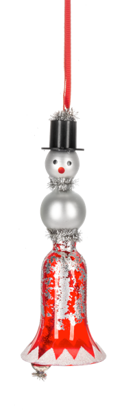 Vintage Snowman Bell Ornament