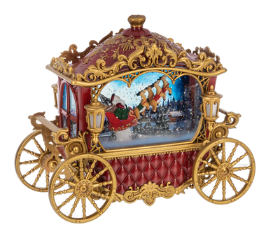 LED Light Up Shimmer Carriage w/Santa Figurine