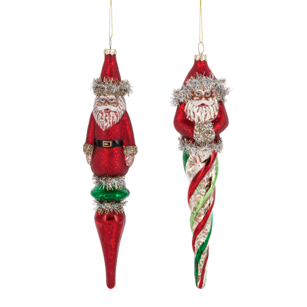 Santa Icicle Ornament