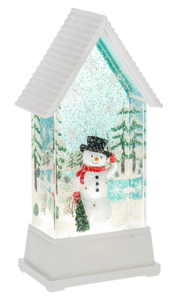 LED Light Up Shimmer Retro Snowman Figurine