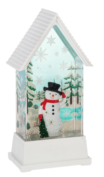 LED Light Up Shimmer Retro Snowman Figurine