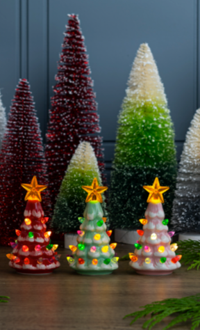 LED Light Up Retro Tree Mini Shimmer