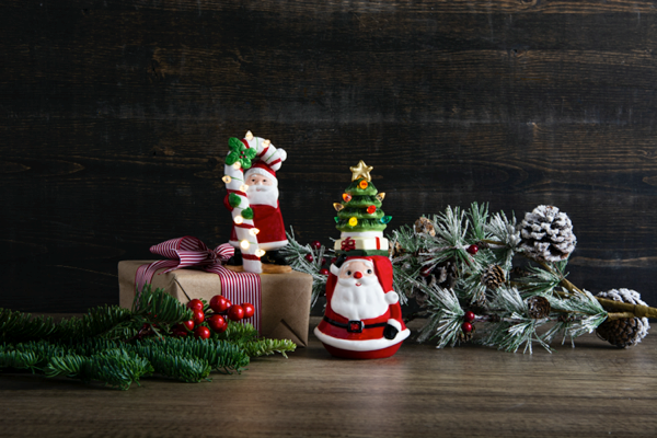 LED Light Up Santa w/Candy Cane Figurine