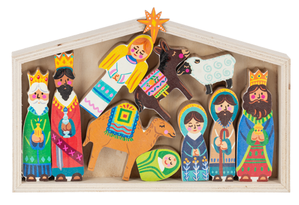 Nativity Scene w/Creche Set