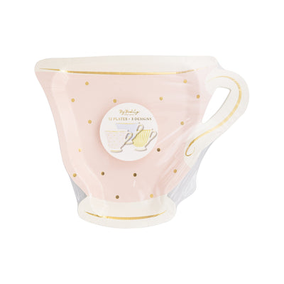 My Mind’s Eye - PLTEA41 - Tea Party Cup Shaped Paper Plate Set - 3 colors - Lemon And Lavender Toronto