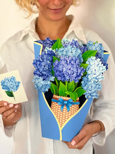 Nantucket Hydrangeas Pop - up Greeting Card - Lemon And Lavender Toronto