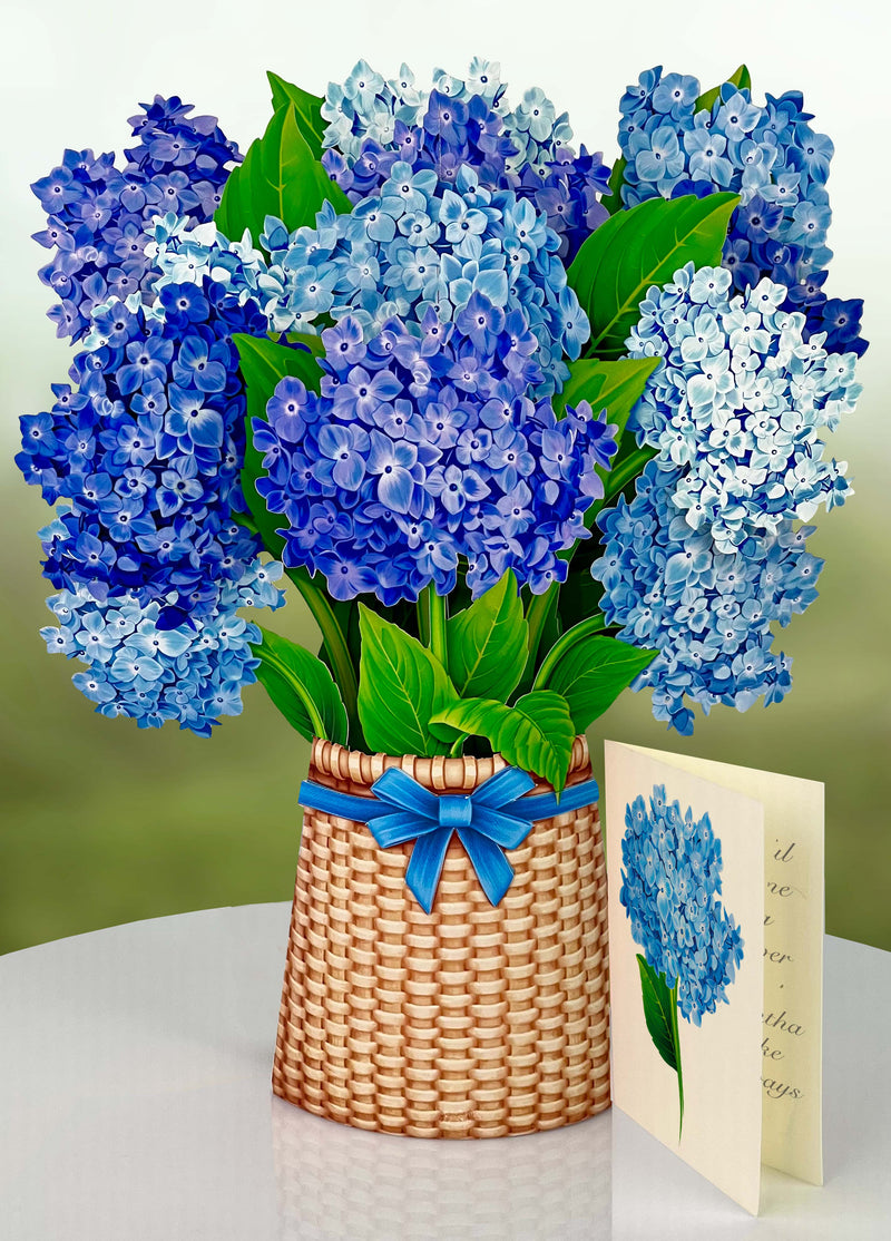 Nantucket Hydrangeas Pop - up Greeting Card - Lemon And Lavender Toronto