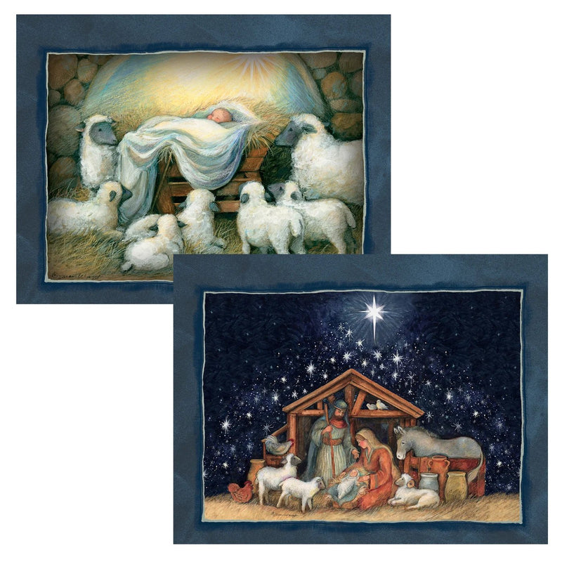 Nativity 2 Variety Christmas Card Box Set - Lemon And Lavender Toronto