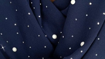 Navy Blue Pearl Scarf - Jacqueline Kent - Lemon And Lavender Toronto