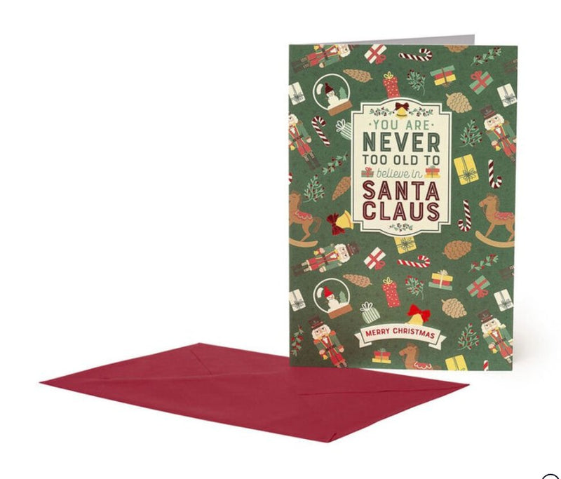 Never Too Old to Believe in Santa Claus Christmas Card - Lemon And Lavender Toronto