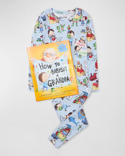 How To Babysit A Grandpa - Flat Pack Pajama Set With Book