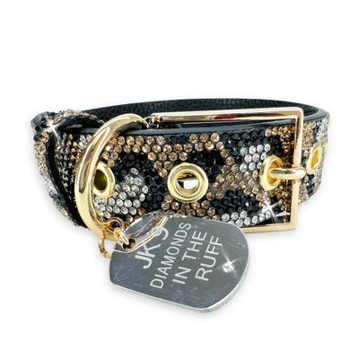 Diamond in the Ruff GOLD LEOPARD  - Dog Collar & Leash  ( Sold Individually)