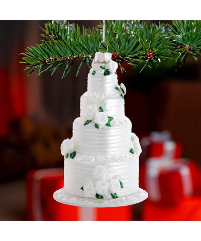 Noble Gems™ Glass Four Tier Wedding Cake Ornament - Lemon And Lavender Toronto