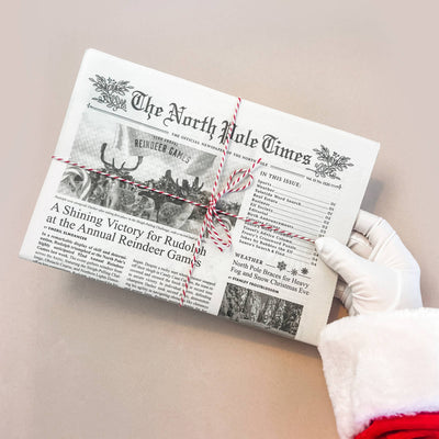 North Pole Times Newspaper - Holiday Gift Wrap + Activity - Lemon And Lavender Toronto