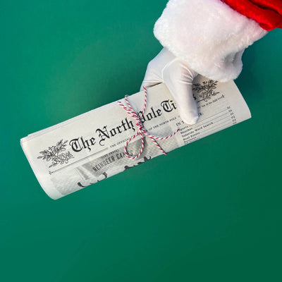 North Pole Times Newspaper - Holiday Gift Wrap + Activity - Lemon And Lavender Toronto